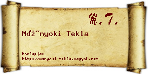 Mányoki Tekla névjegykártya